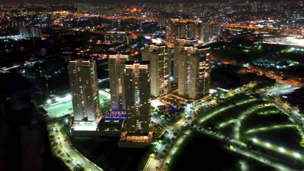 Night Scape Downtown Sao Paulo Brazil Cityscape Sao Paulo Brazil — Stock Video