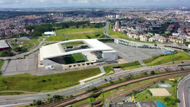 Sao Paulo Brezilya Şehir Merkezindeki Göz Kamaştırıcı Spor Manzarası Sao — Stok video