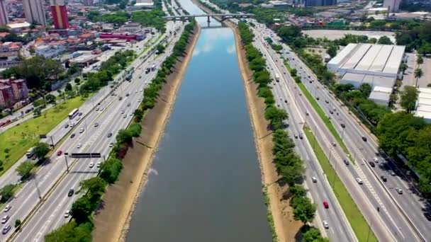 Kanceláře Korporátních Budov Dálnici Tiete Centru Sao Paulo Brazílie Centrální — Stock video