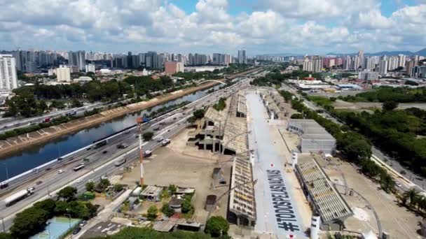 Город Сан Паулу Бразилия Потрясающий Пейзаж Центра Города Метрополис Ландшафт — стоковое видео