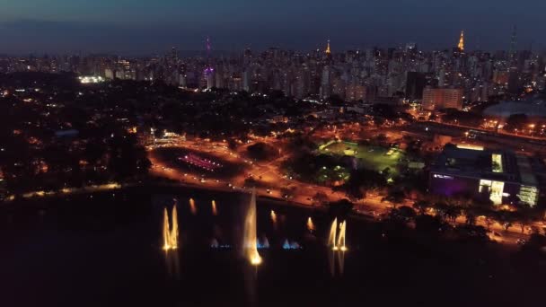 Paisaje Nocturno Del Centro Sao Paulo Brasil Paisaje Urbano Sao — Vídeos de Stock