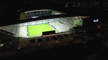 Sao Paulo Brezilya şehir merkezindeki göz kamaştırıcı spor manzarası. Sao Paulo Brezilya şehir merkezindeki futbol stadyumu. Sao Paulo Brezilya şehir manzarası.