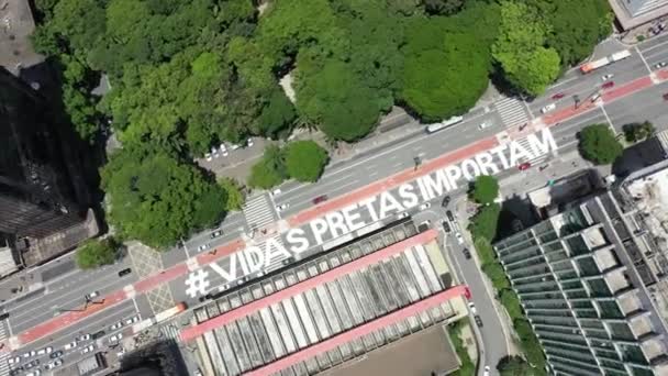 Cityscape Του Σάο Πάολο Βραζιλία Εκπληκτικό Τοπίο Στο Κέντρο Της — Αρχείο Βίντεο