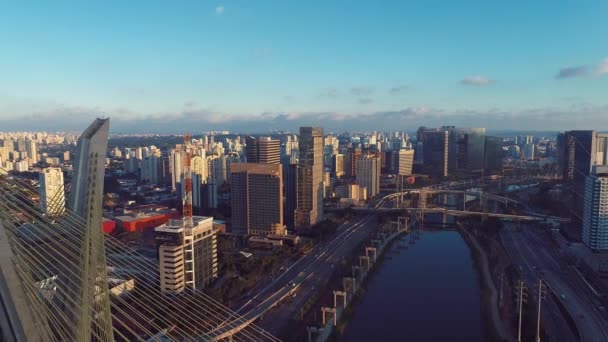 Cidade São Paulo Brasil Paisagem Deslumbrante Centro Cidade Paisagem Metrópole — Vídeo de Stock