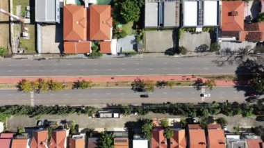 Sao Paulo Brezilya 'nın şehir manzarası. Şehir merkezinin çarpıcı manzarası. Kent simgelerinin Metropolis manzarası.