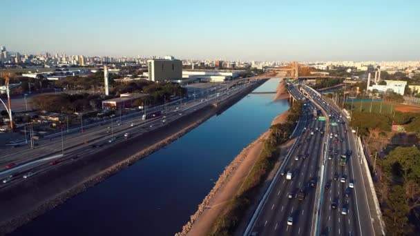 Krajobraz Miasta Sao Paulo Brazylia Wspaniały Krajobraz Śródmieścia Miasta Powiatu — Wideo stockowe