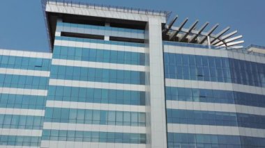 Sao Paulo Brezilya şehir merkezindeki şirket binaları ofisleri. Hava kentsel manzarası. Şehir merkezindeki ofis kuleleri.