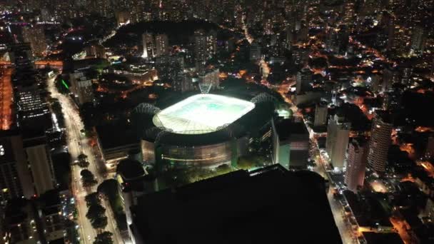 巴西圣保罗的城市景观 市中心区体育中心风景秀丽 圣保罗市中心的足球场 — 图库视频影像