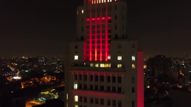 Nacht Het Centrum Van Sao Paulo Brazilië Downtown District Nachts — Stockvideo