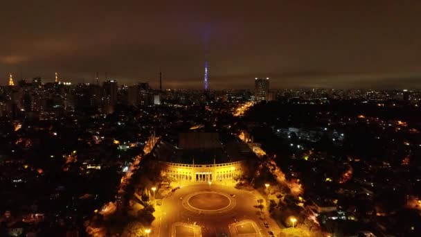 Город Сан Паулу Бразилия Потрясающий Пейзаж Спортивного Центра Центре Города — стоковое видео