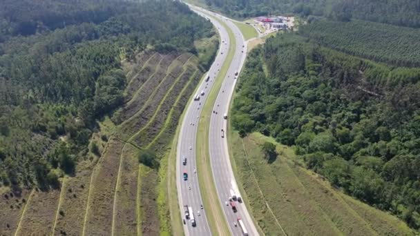 Autostrada Bandeirantes Lângă Centrul Orașului Sao Paulo Brazilia Celebrul Drum — Videoclip de stoc