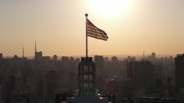 Sao Paulo Brezilya Şehir Merkezinde Gün Batımı Şehir Merkezinde Gün — Stok video