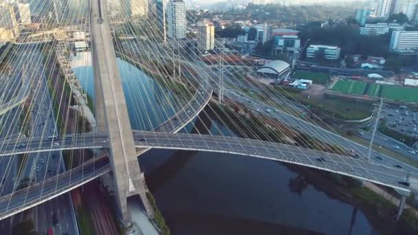 Город Сан Паулу Бразилия Потрясающий Пейзаж Центра Города Метрополис Ландшафт — стоковое видео