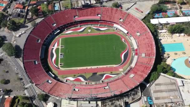 サンパウロの街の風景ブラジル ダウンタウン地区のスポーツセンターの素晴らしい風景 サンパウロのダウンタウンにあるサッカー場ブラジル — ストック動画