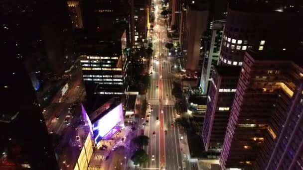 Noční Krajina Centru Sao Paula Brazílie Město Sao Paulo Brazílie — Stock video