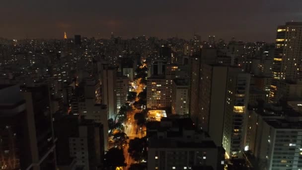 Noite Centro São Paulo Brasil Distrito Centro Cidade Cenário Vida — Vídeo de Stock