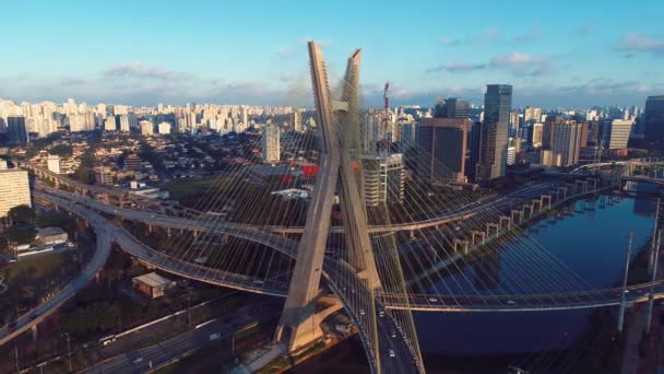 Cidade São Paulo Brasil Paisagem Deslumbrante Centro Cidade Paisagem Metrópole — Vídeo de Stock