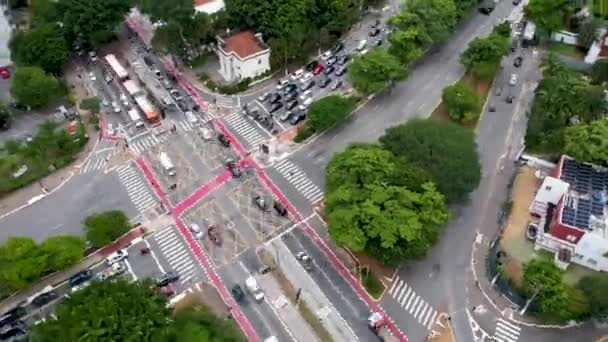 Timelapse Famosa Intersección Entre Avenida Reboucas Avenida Brasil Centro Sao — Vídeos de Stock