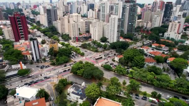 Traversée Célèbre Entre Avenue Reboucas Avenue Brazil Centre Ville Sao — Video