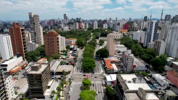Berömda Brazil Avenue Nära Teodoro Sampaio Gatan Centrala Sao Paulo — Stockvideo
