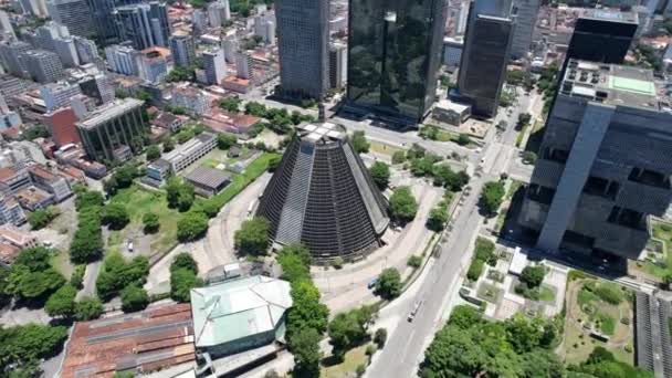 Río Janeiro Brasil Vista Aérea Catedral Metropolitana Río Janeiro Brasil — Vídeo de stock