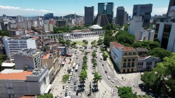 Rio Janeiro Brasil Arcos Famosos Lapa Marco Turístico Centro Rio — Vídeo de Stock