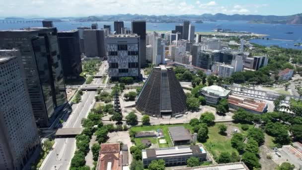 Rio Janeiro Brasil Vista Aérea Catedral Metropolitana Rio Janeiro Brasil — Vídeo de Stock