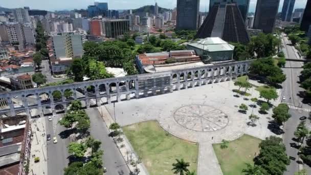 Rio Janeiro Brasilien Berühmte Arches Lapa Tourismus Wahrzeichen Der Innenstadt — Stockvideo