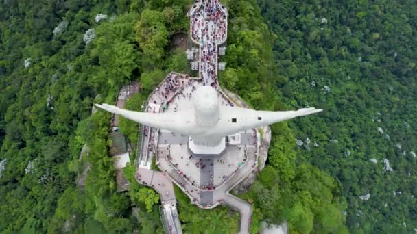 Rio Janeiro Brazil Panoramic View Christ Redeemer Postcard Downtown Rio — Stock Video