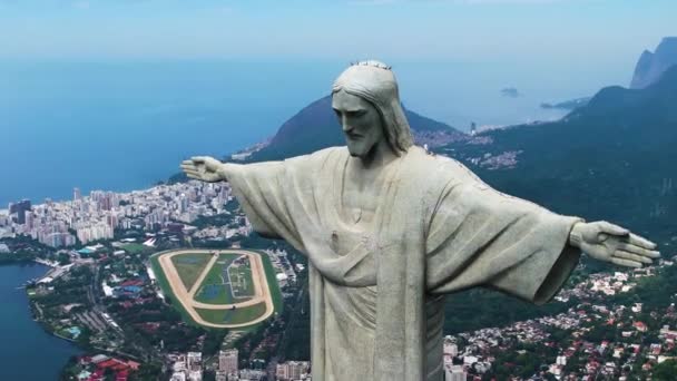Ρίο Ντε Τζανέιρο Βραζιλία Πανοραμική Θέα Του Χριστού Της Κάρτας — Αρχείο Βίντεο