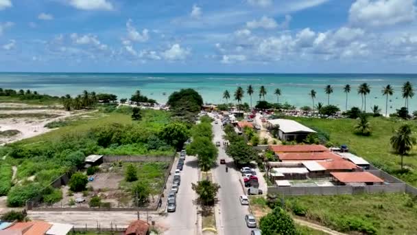 巴西东北部 巴西阿拉戈斯的Sao Miguel Dos Milagres海滩 位于巴西阿拉戈斯的奇迹之路 热带旅行目的地 — 图库视频影像