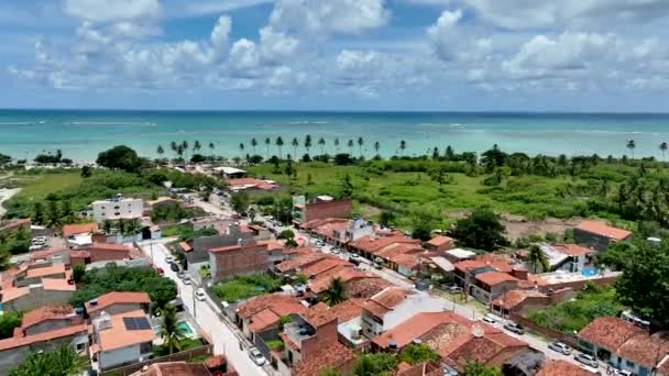 Sao Miguel Dos Milagres Beach Vid Alagoas Brasilien Mirakelväg Vid — Stockvideo