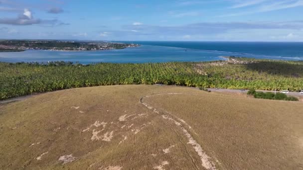 Zdjęcie Panoramiczne Turkusowej Plaży Wodnej Maceio Alagoas Brazylia Punkt Orientacyjny — Wideo stockowe
