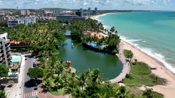 Maceio Alagoas Brasil Lugares Interés Turístico Alagoas Brasil Playa Emblemática — Vídeos de Stock