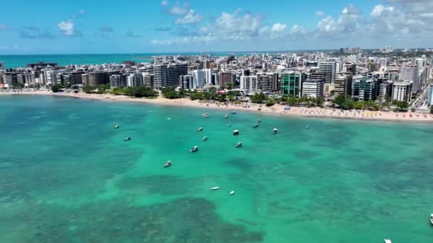 Ciudad Maceio Alagoas Brasil Playa Emblemática Noreste Brasil Tropical Travel — Vídeo de stock