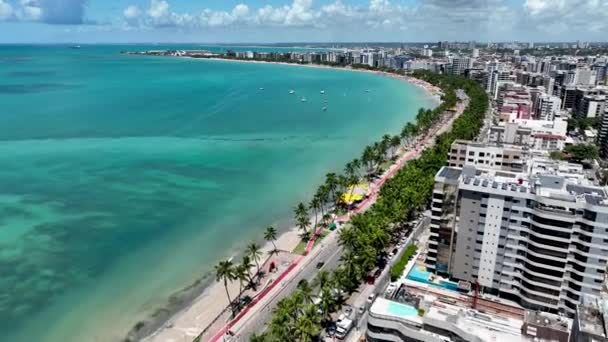 Πόλη Του Maceio Alagoas Βραζιλία Παραλία Ορόσημο Στη Βορειοανατολική Βραζιλία — Αρχείο Βίντεο
