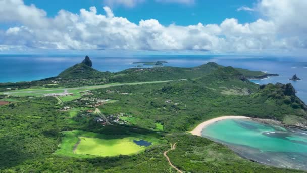Paysage Panoramique Île Fernando Noronha Océan Atlantique Brésilien État Pernambuco — Video