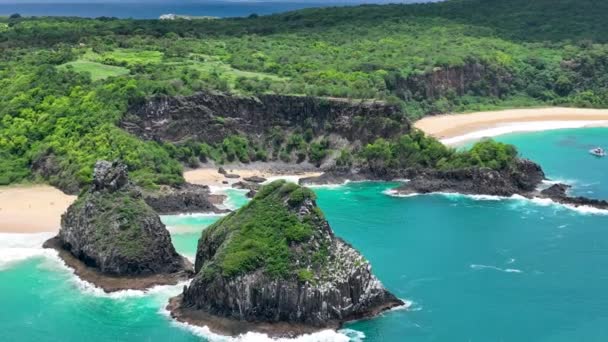 Fernando Noronha Arcipelago Delle Isole Vulcano Paesaggio Tropicale Paesaggio Estivo — Video Stock