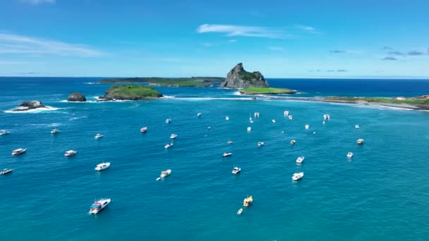 Volkan Adalarından Fernando Noronha Takımadaları Tropik Bir Manzara Yaz Manzarası — Stok video