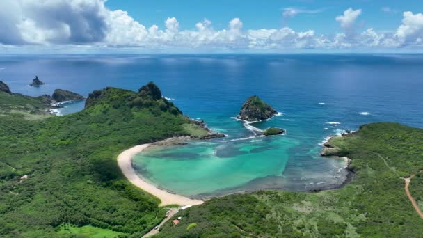 Famoso Arcipelago Acquatico Della Baia Fernando Noronha Nell Oceano Atlantico — Video Stock