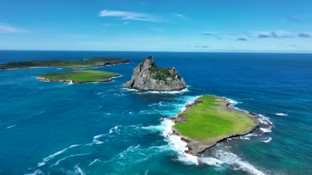 Montagne Vulcano Marino Spiaggia All Arcipelago Fernando Noronha Brasile Isole — Video Stock