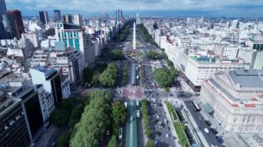 Cityscape of Buenos Aires Argentina. Panorama landscape of tourism landmark downtown of capital of Argentina. Tourism landmark. Outdoor downtown city. Urban scenery of Buenos Aires city.