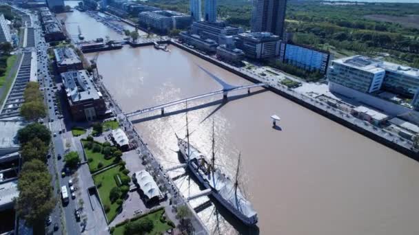 Cityscape Buenos Aires Argentina Panorama Landscape Tourism Landmark Downtown Capital — Stockvideo