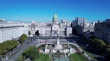 Cityscape of Buenos Aires Argentina. Panorama landscape of tourism landmark downtown of capital of Argentina. Tourism landmark. Outdoor downtown city. Urban scenery of Buenos Aires city.