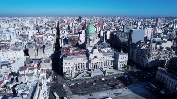 Stadtbild Von Buenos Aires Argentinien Panoramalandschaft Des Touristischen Wahrzeichens Der — Stockvideo