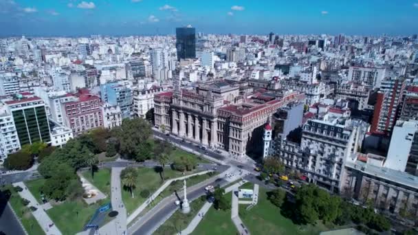 阿根廷布宜诺斯艾利斯的城市景观 全景旅游地标阿根廷首都市中心 旅游地标 市区的户外 布宜诺斯艾利斯市的城市景观 — 图库视频影像
