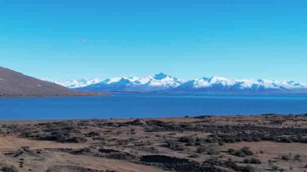 Krajina Patagonie Scénická Jezera Nevadské Hory Městě Calafate Patagonii Argentina — Stock video