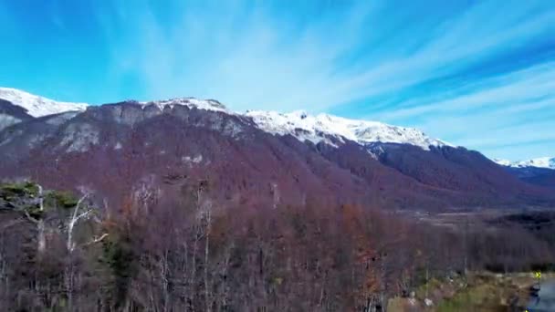 Patagonien Argentinien Erstaunlich Schneebedecktes Gebirge Der Argentinischen Provinz Ushuaia Auf — Stockvideo