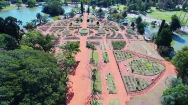 Botany Garden Buenos Aires Argentina. Panning wide landscape of tourism landmark downtown of capital of Argentina. Tourism landmark. Outdoors downtown city. Urban scenery of Buenos Aires city
