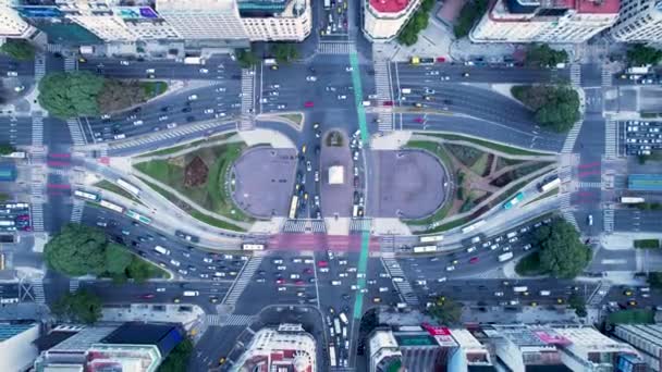 Praça Obelisco Buenos Aires Argentina Panorama Paisagem Turismo Marco Centro — Vídeo de Stock